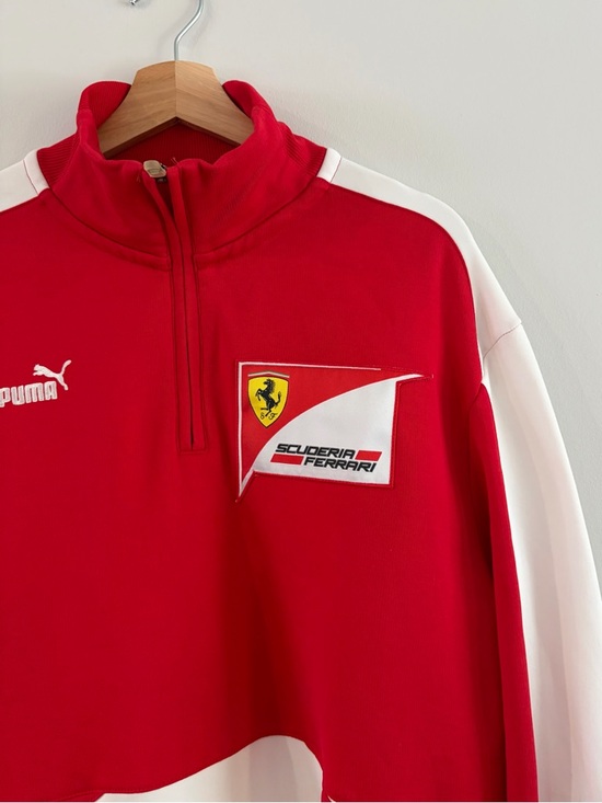 Puma x Scuderia Ferrari Red & White Racing Quarter-Zip Pullover - Picture 2 of 3